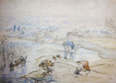  Jolnino, Russie. Aquarelle sur papier 39x55cm (cat.1012).   