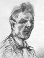  Autoportrait. Etude au fusain et  la craie blanche sur papier 45x35cm, dat 1911 et ddicac (cat.285).   