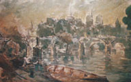  La cit, jour sombre. Paris. Huile sur toile 73x116cm (cat. 967).   
