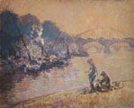  Pont d'Austerlitz aux deux Pcheurs. Paris. Technique mixte sur toile 65x81cm (cat.974).   