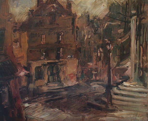  Maison ancienne sur la Montagne Sainte-Genevive. Paris. Huile sur toile 28x46cm, circa 1928-29 (cat.837).   